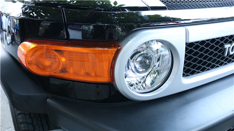 成都豐田FJ車燈改裝LED雙光透鏡大燈效果展示