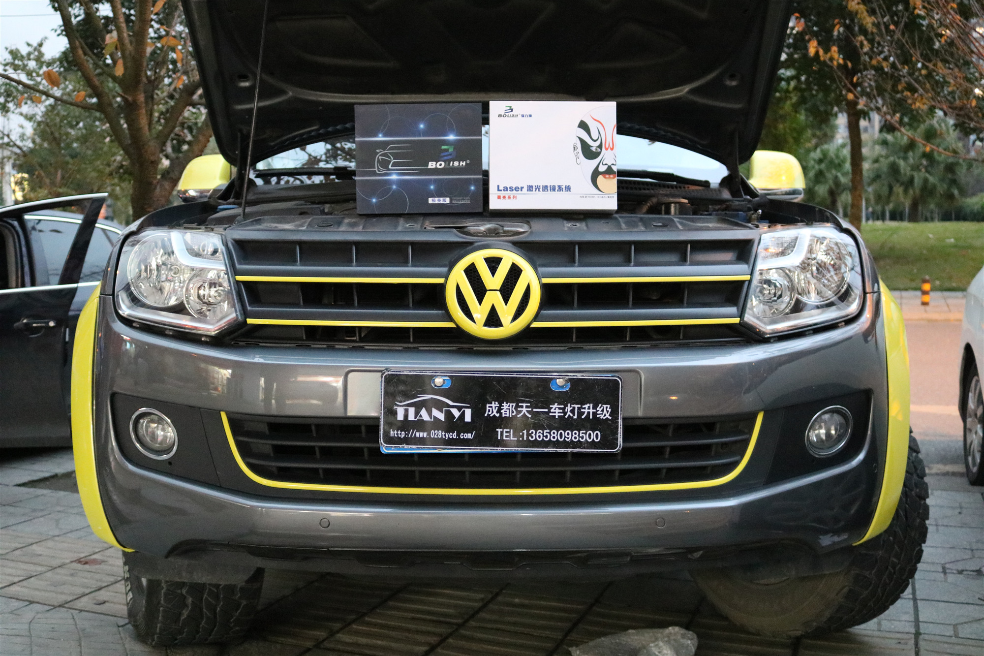 大眾皮卡Amarok車燈改裝升級(jí)LED激光雙光透鏡大燈