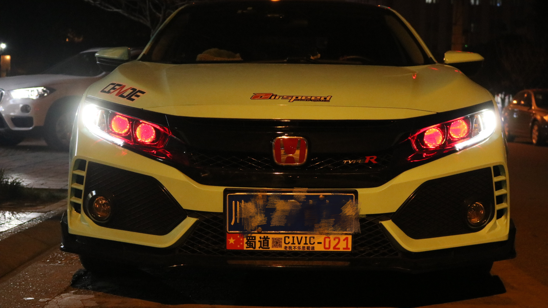 思域車燈升級(jí)LED透鏡